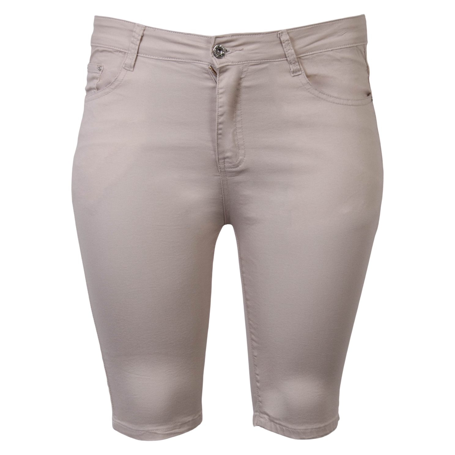 Jeans Dame Shorts Plus Size Beige Beige  42