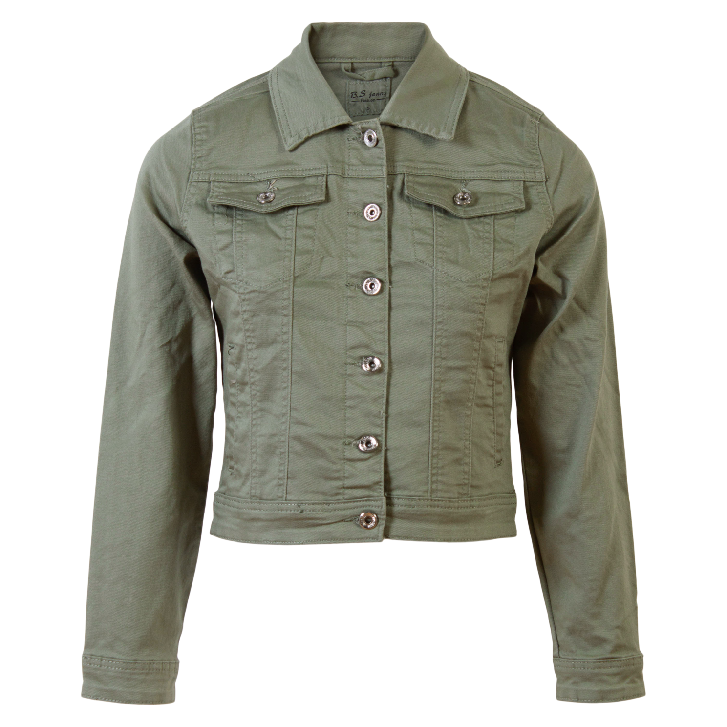 Jeans Dame Denimjakke Plus Size Khaki 5xl Khaki  5XL