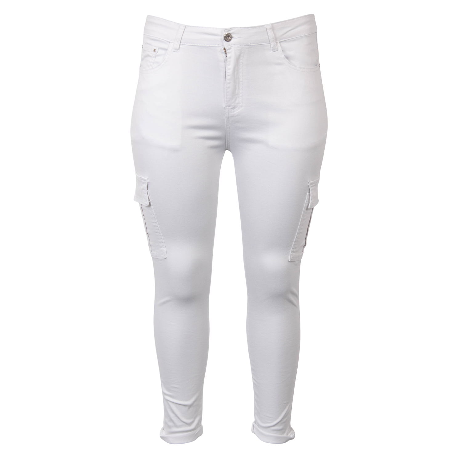 Jeans Dame Cargobukser Plus Size Hvid Hvid  44