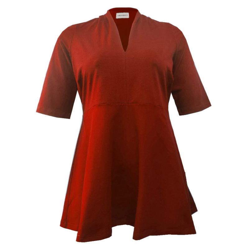 Plus Size Bluse Sendai Red Rød  54