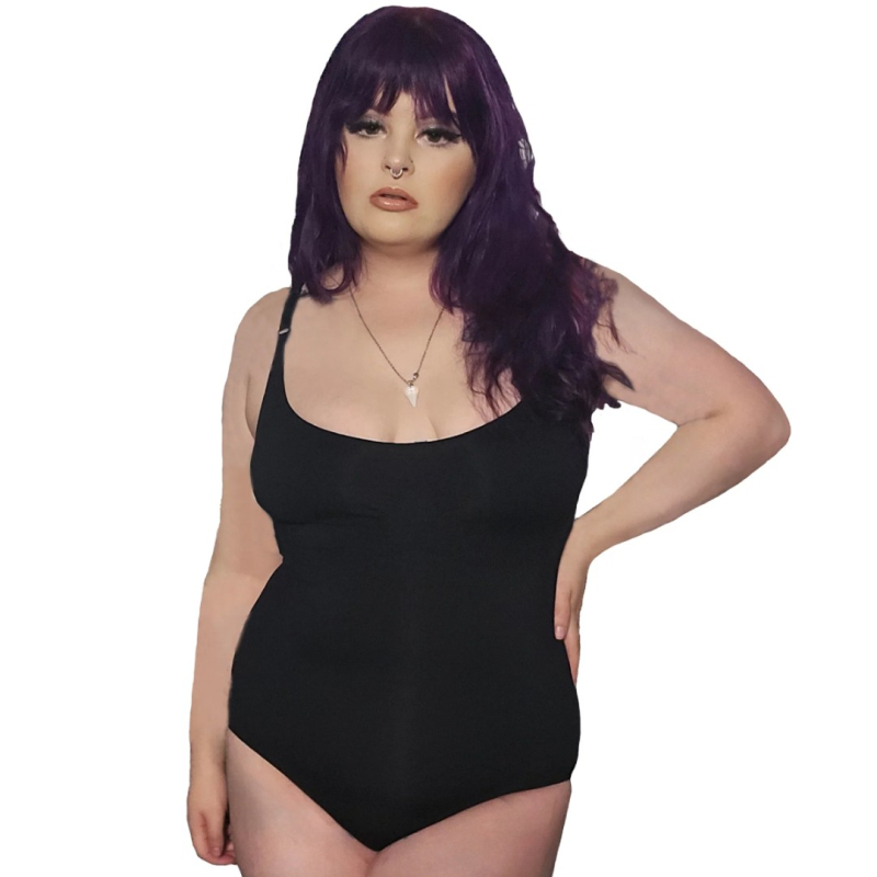 Plus Size Shapewear Bodystocking Black Sort  L/XL - EU 44-46