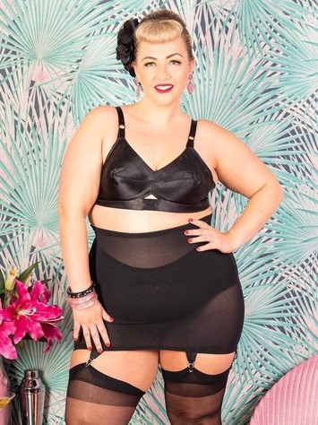 Girdle Firm Control Dixie Skønt Shapewear Med Strømpeholder Plus Size   Roskilde Str. 4