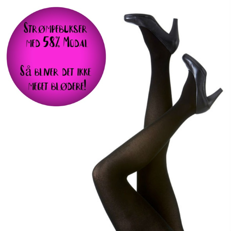 Plus Size Strømpebukser Sort Modal Festival96300 Sort  44/48