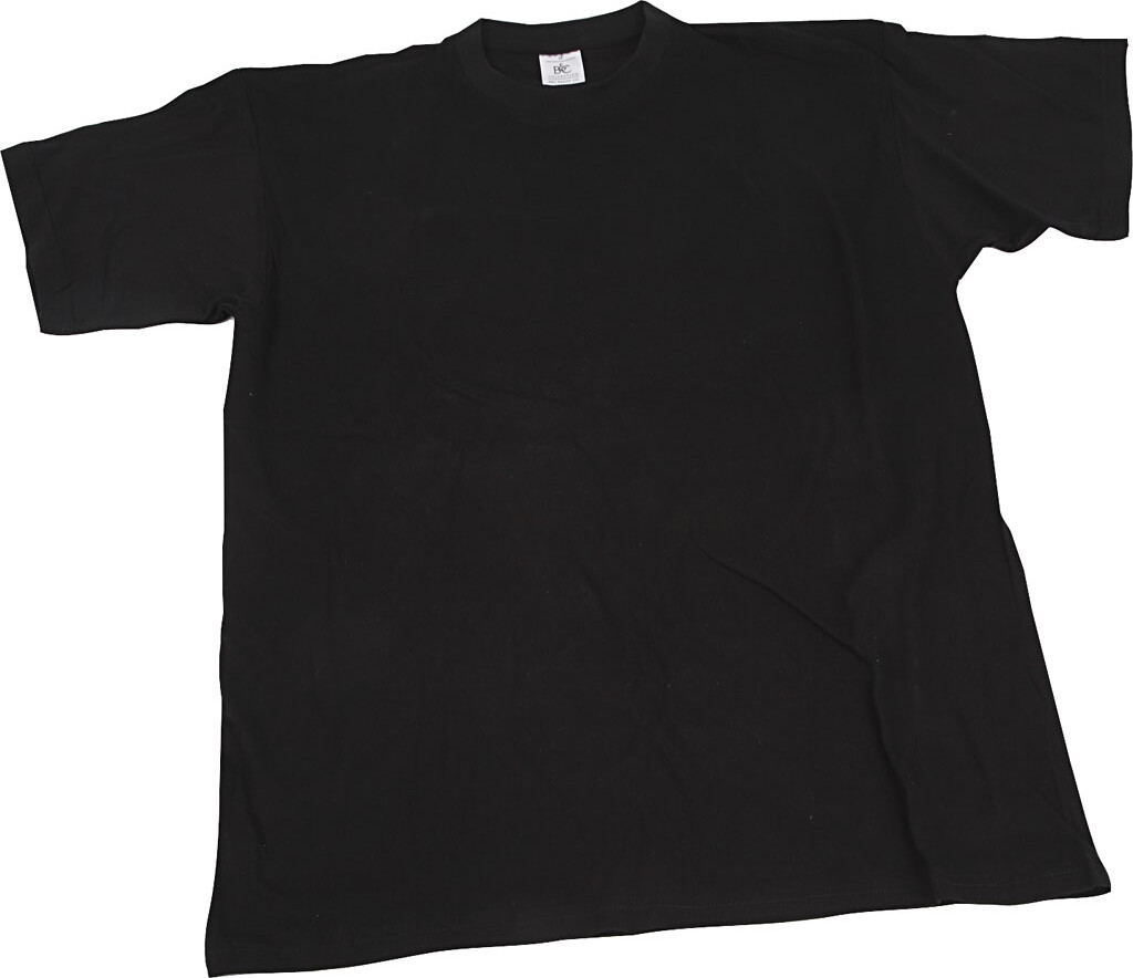 Blank Shirt Til Maling Str Large Rund Hals Sort Sort