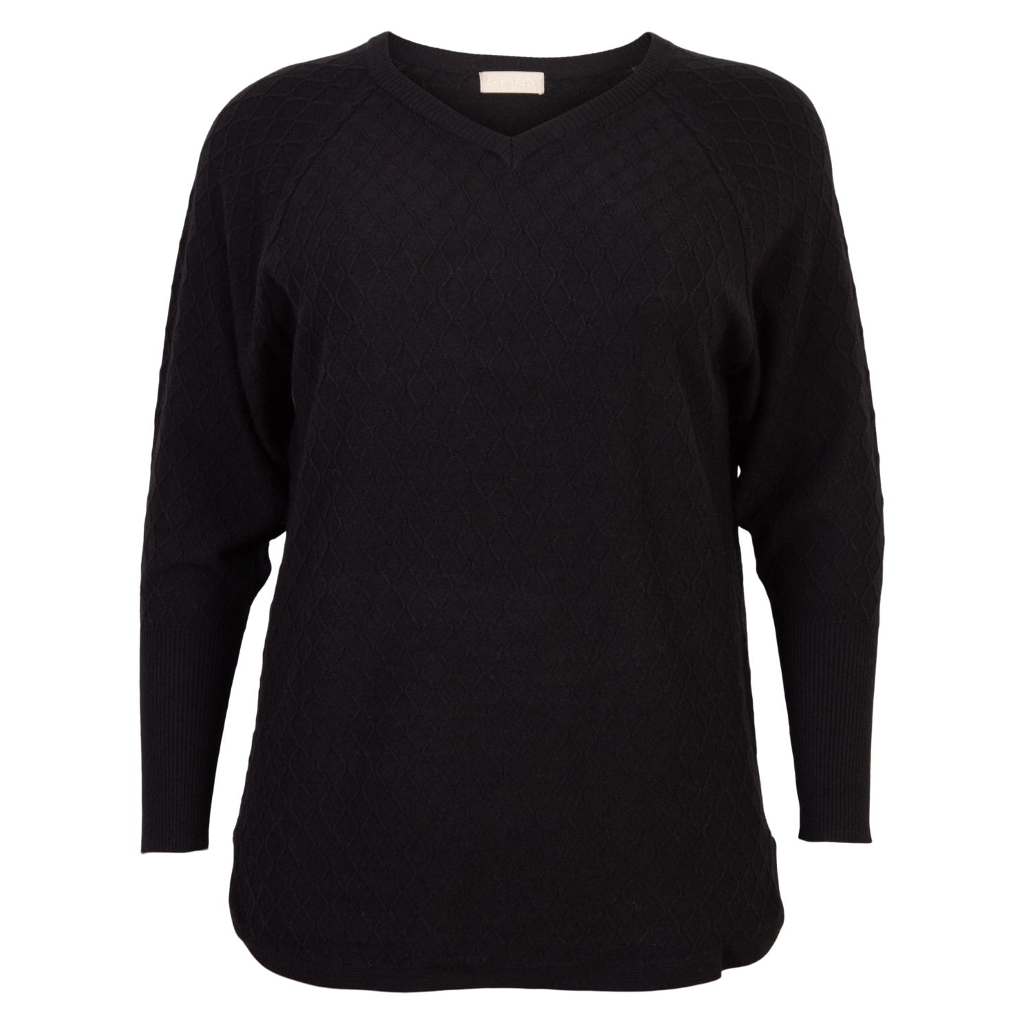 Cassiopeia Tinetta Dame Bluse Plus Size Black Sort  S
